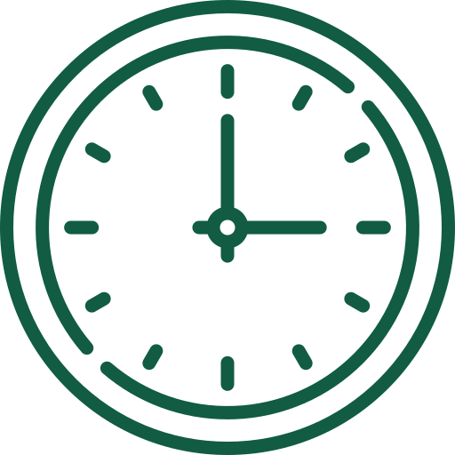 Horloge minimaliste verte indiquant 3h00 pour Omley Sushinem à Castelnau-le-Lez,