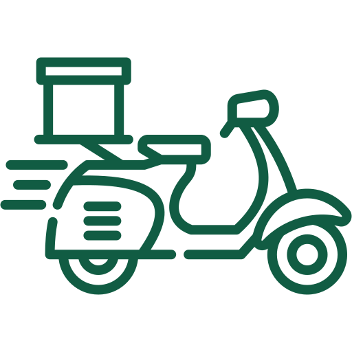 Scooter de livraison rapide Omley Sushinem à Castelnau-le-Lez en style linéaire vert,